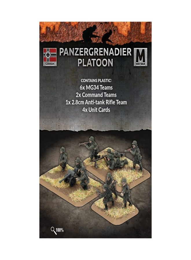 Flames of War: Mid War: German: Plastic Panzergrenadier Platoon (GE757) - Image 1